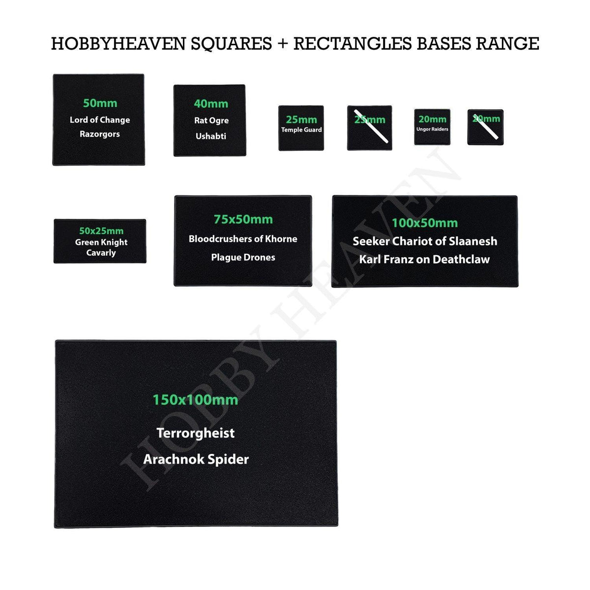 100mm Square Plain Plastic Bases