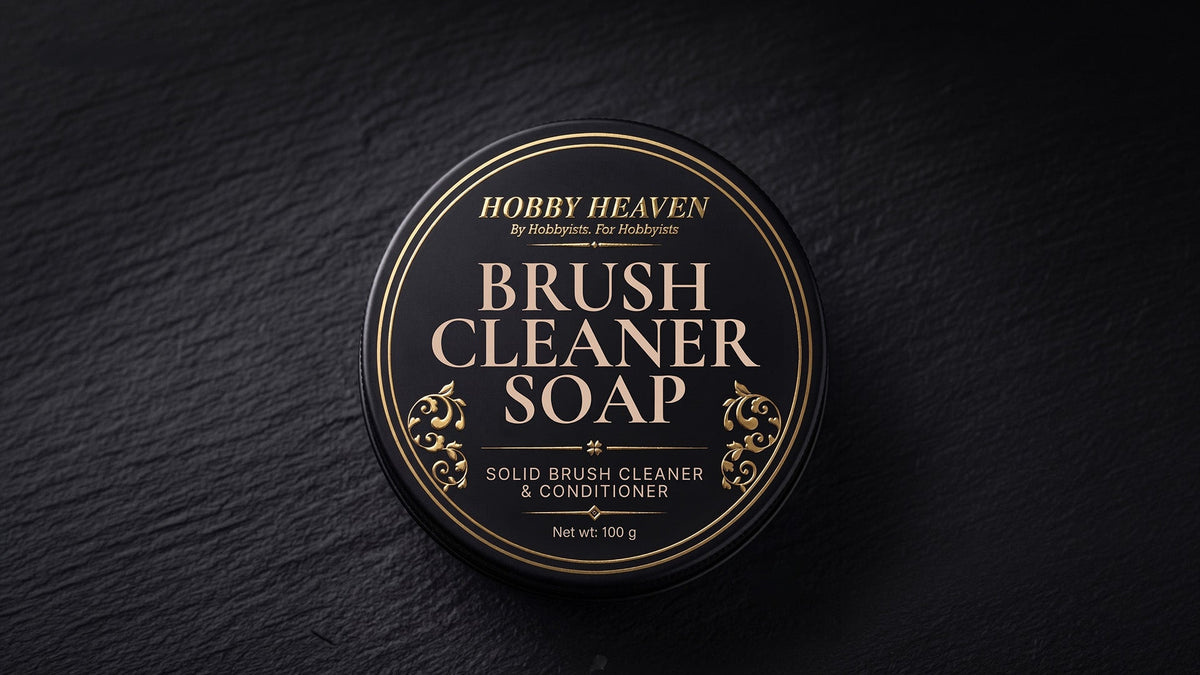 Hobby Heaven Brush Cleaner Soap 100g — Solid Brush Cleaner & Conditioner with Silicone Pad Lid