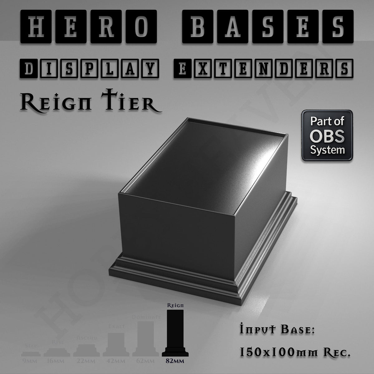 Hero Bases Display Extenders | Squares and Rectangles | Convert Gaming Bases to Display Bases & Plinths
