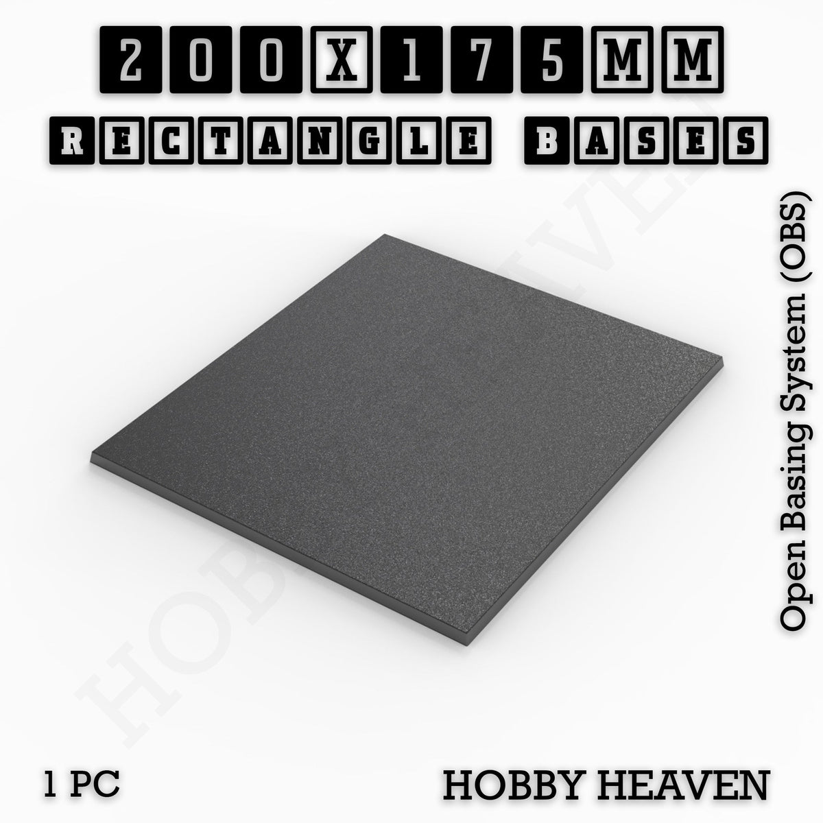 Rectangle Bases Range Sizes - 125x50mm to 200x175mm Large Sizes 3d Print Full Range Tabletop Games