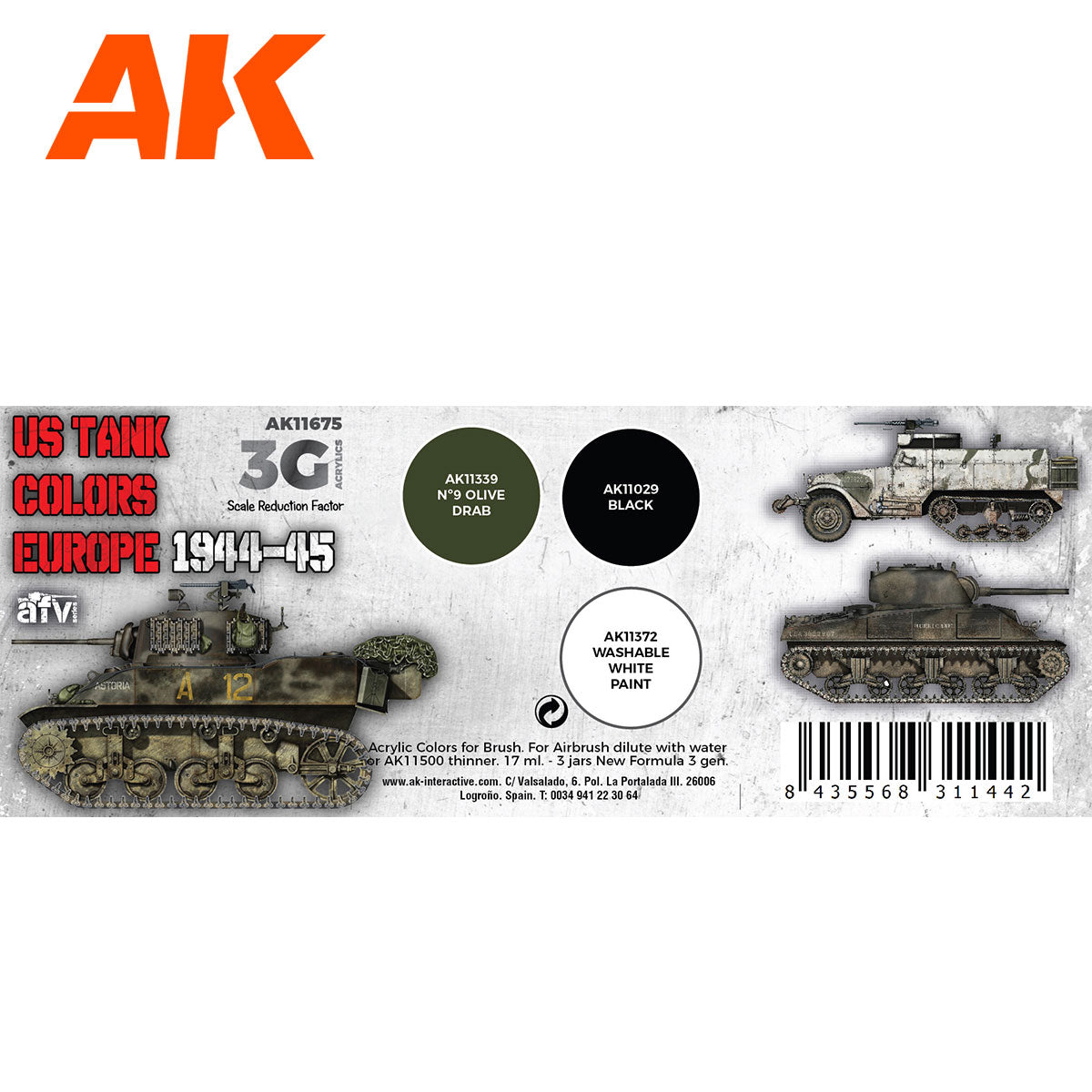 AK Interactive - Us Tank Colors Europe 1944-45