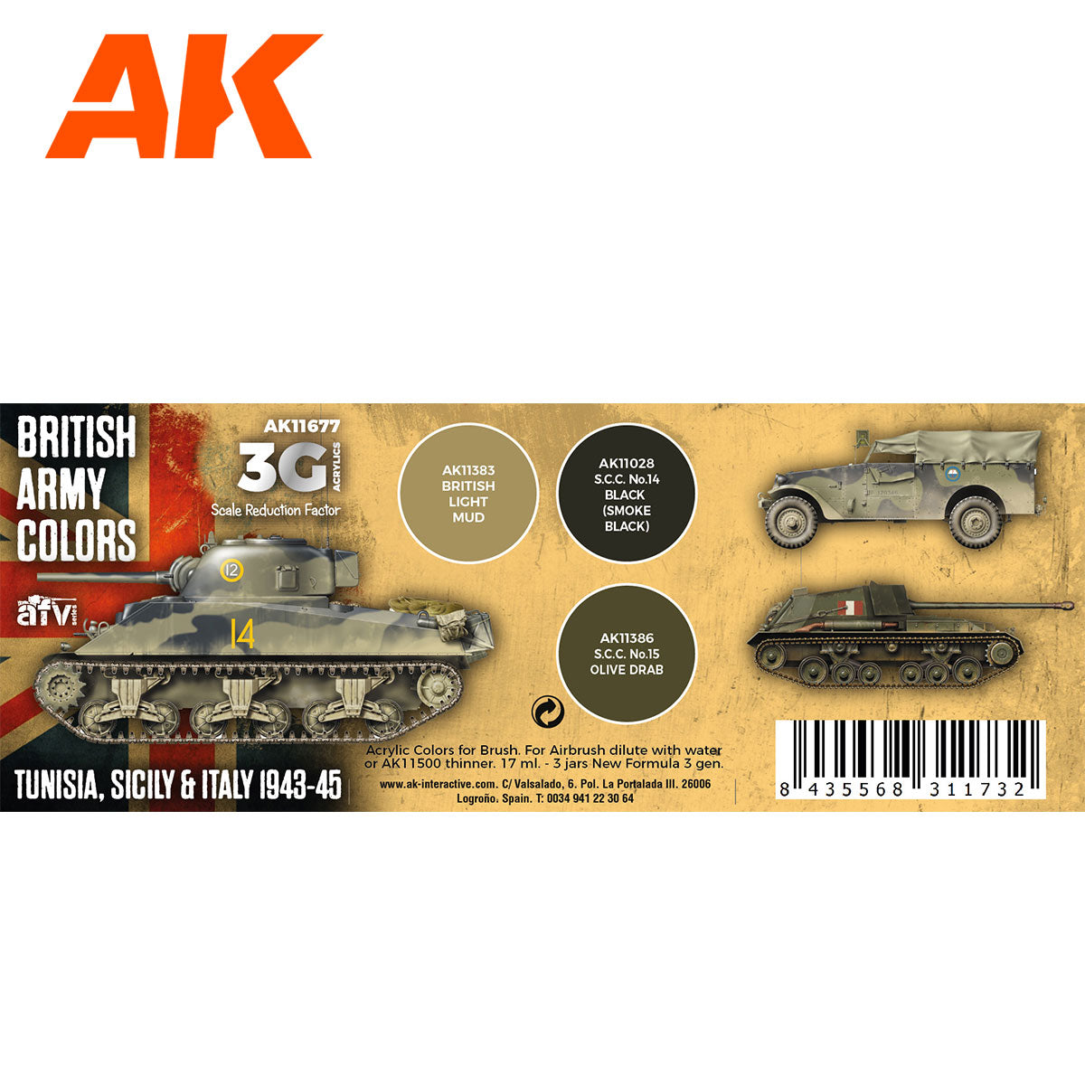 AK Interactive - British Army Colors Tunisia, Sicily & Italy 1943-45