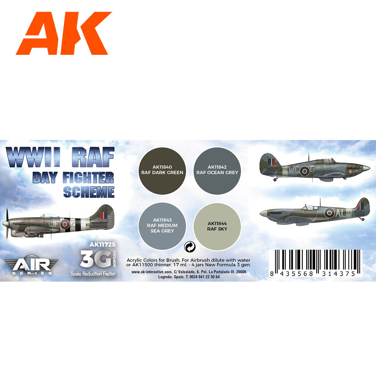 AK Interactive - WWII RAF Day Fighter Scheme Set 3G