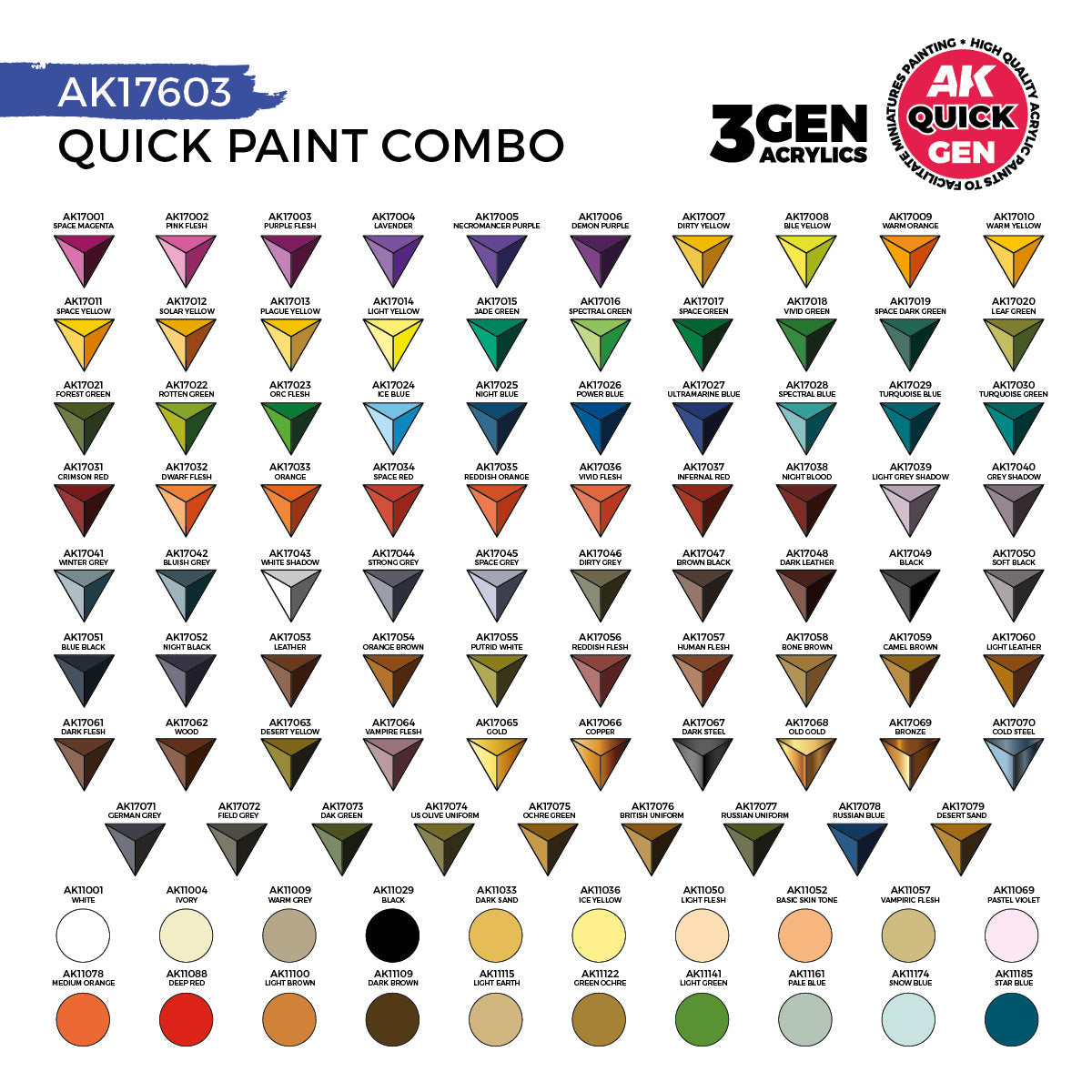 AK Interactive Quick Gen Paint Combo Set 100 Colors AK17603