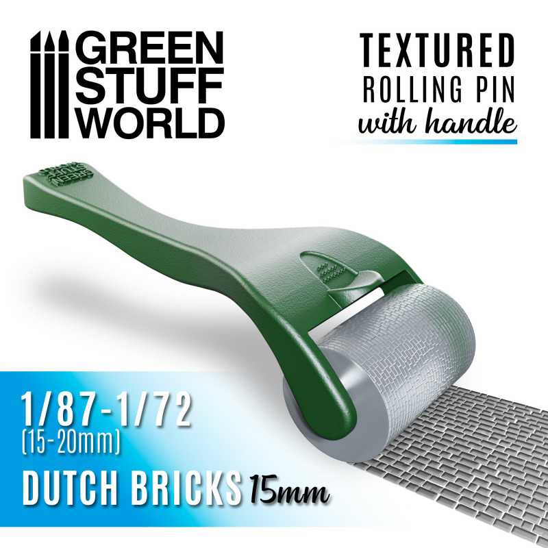 Rolling Pin with handle - Dutch Bricks (Small)