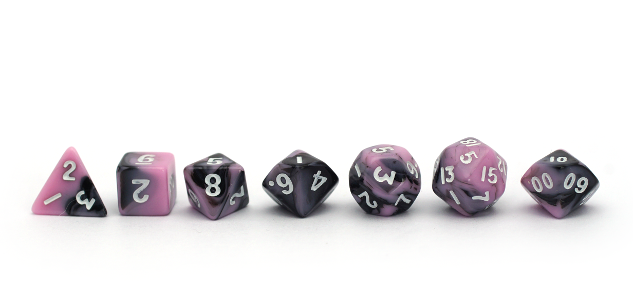Elemental Dice | Mini | Black & Pink