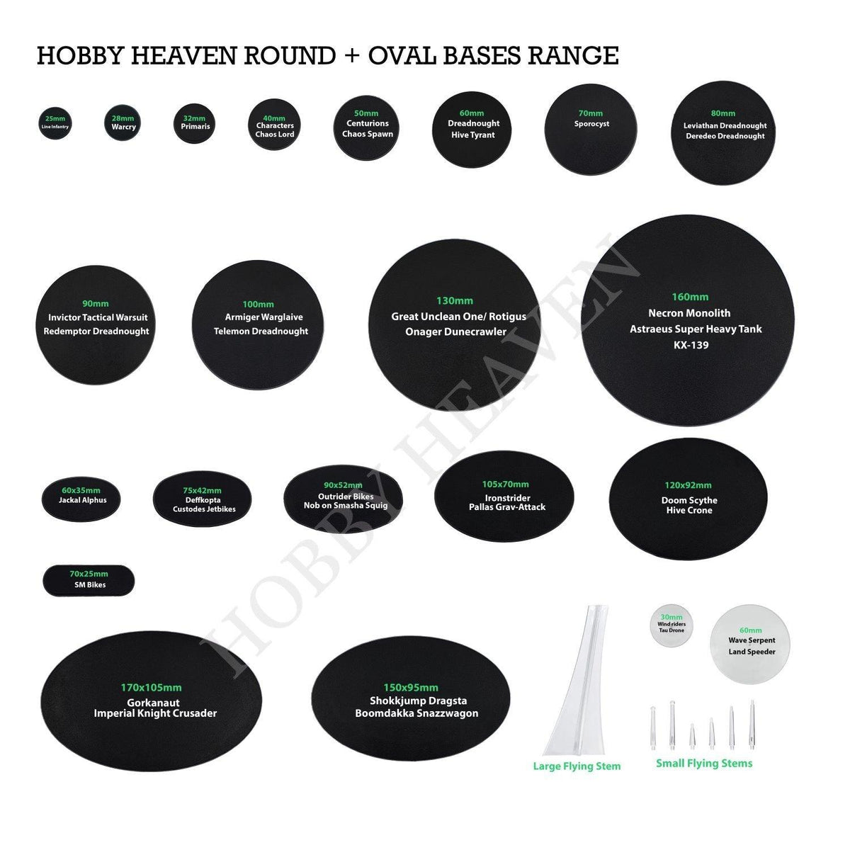 90x52mm Oval Plain Plastic Bases