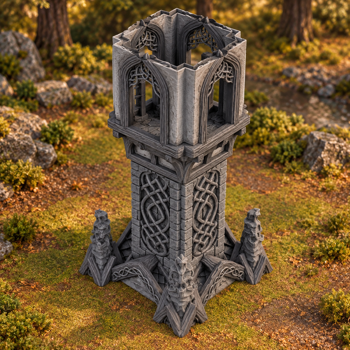 Elven Watchtower 28mm DND Terrain | Tabletop Wargaming Scenery for Frostgrave & RPG | Unpainted 3D Printed