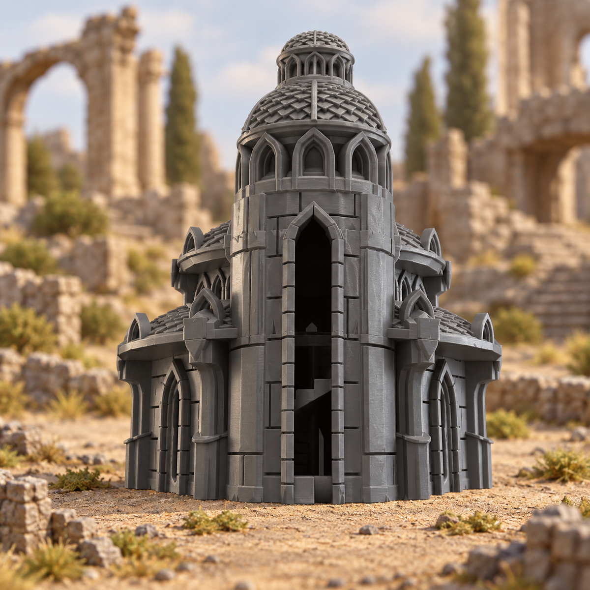 Lost City Building 28mm DND Terrain Set 2 | Tabletop Wargaming Ruins for Frostgrave & RPG | 3D Printed