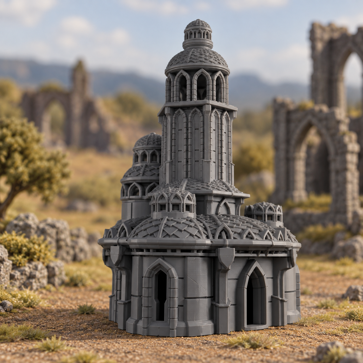 Lost City Tower 28mm DND Terrain Set 2 | Tabletop Wargaming Ruins for Frostgrave & RPG | 3D Printed