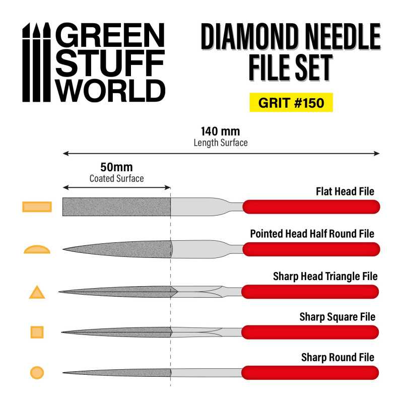 Diamond Needle File Set x5 | Green Stuff World