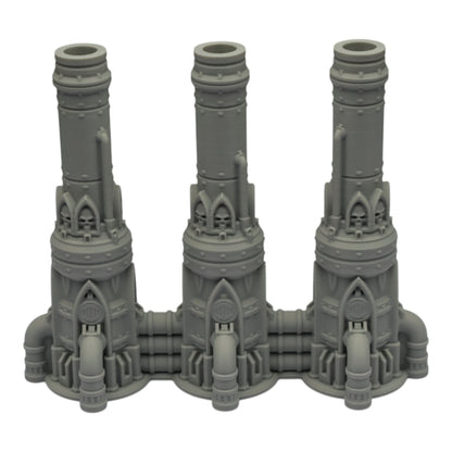 Triple Smokestack - 28mm Wargaming Scatter Terrain Scenery Tabletop Grimdark