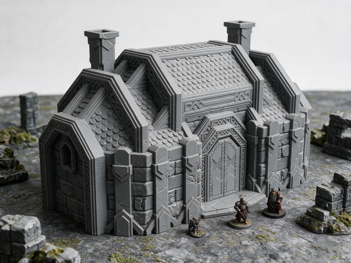 Dwarven Great Hall 28mm DND Terrain | Tabletop Wargaming Scenery for Frostgrave & RPG | 3D Printed