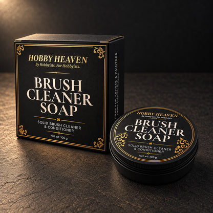 Hobby Heaven Brush Cleaner Soap 100g — Solid Brush Cleaner & Conditioner with Silicone Pad Lid
