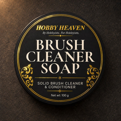 Hobby Heaven Brush Cleaner Soap 100g — Solid Brush Cleaner & Conditioner with Silicone Pad Lid