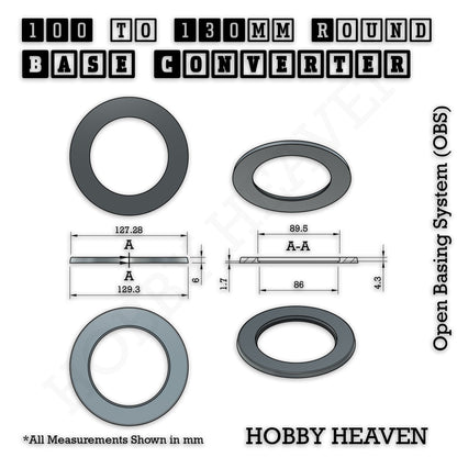 Round to Round Base Converters 3D Print Full Range