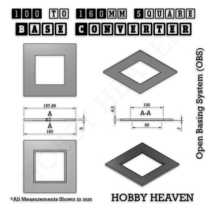 Square to Square Base Converters 3D Print Full Range