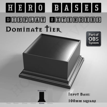 Hero Bases Display Extenders | Squares and Rectangles | Convert Gaming Bases to Display Bases & Plinths
