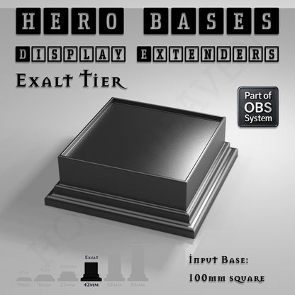Hero Bases Display Extenders | Squares and Rectangles | Convert Gaming Bases to Display Bases & Plinths