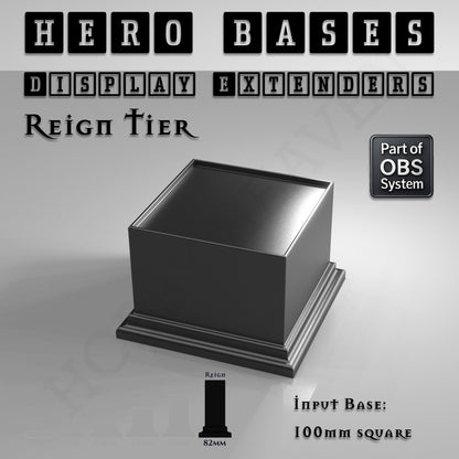 Hero Bases Display Extenders | Squares and Rectangles | Convert Gaming Bases to Display Bases & Plinths