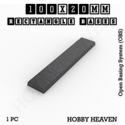 Rectangle Bases Medium Sizes - 75x30mm to 125x40mm and up to 100x90mm Wide - 3D Print Tabletop Games