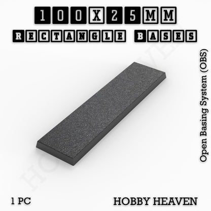 Rectangle Bases Medium Sizes - 75x30mm to 125x40mm and up to 100x90mm Wide - 3D Print Tabletop Games