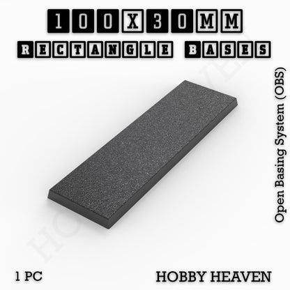 Rectangle Bases Medium Sizes - 75x30mm to 125x40mm and up to 100x90mm Wide - 3D Print Tabletop Games