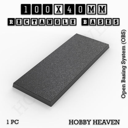 Rectangle Bases Medium Sizes - 75x30mm to 125x40mm and up to 100x90mm Wide - 3D Print Tabletop Games
