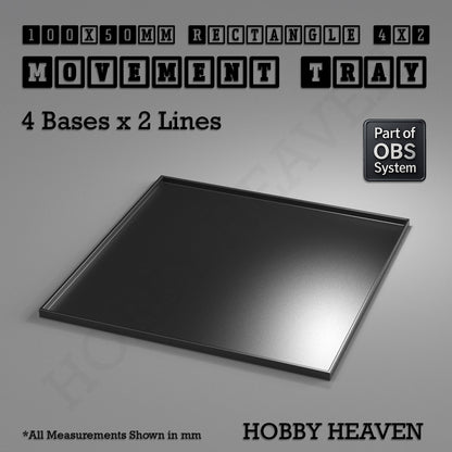 Rectangle Movement Trays | Cavalry & Monsters | 50×25-100×60mm | OBS System