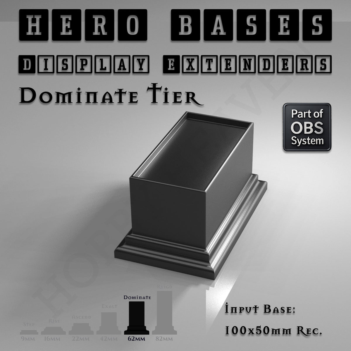 Hero Bases Display Extenders | Squares and Rectangles | Convert Gaming Bases to Display Bases & Plinths
