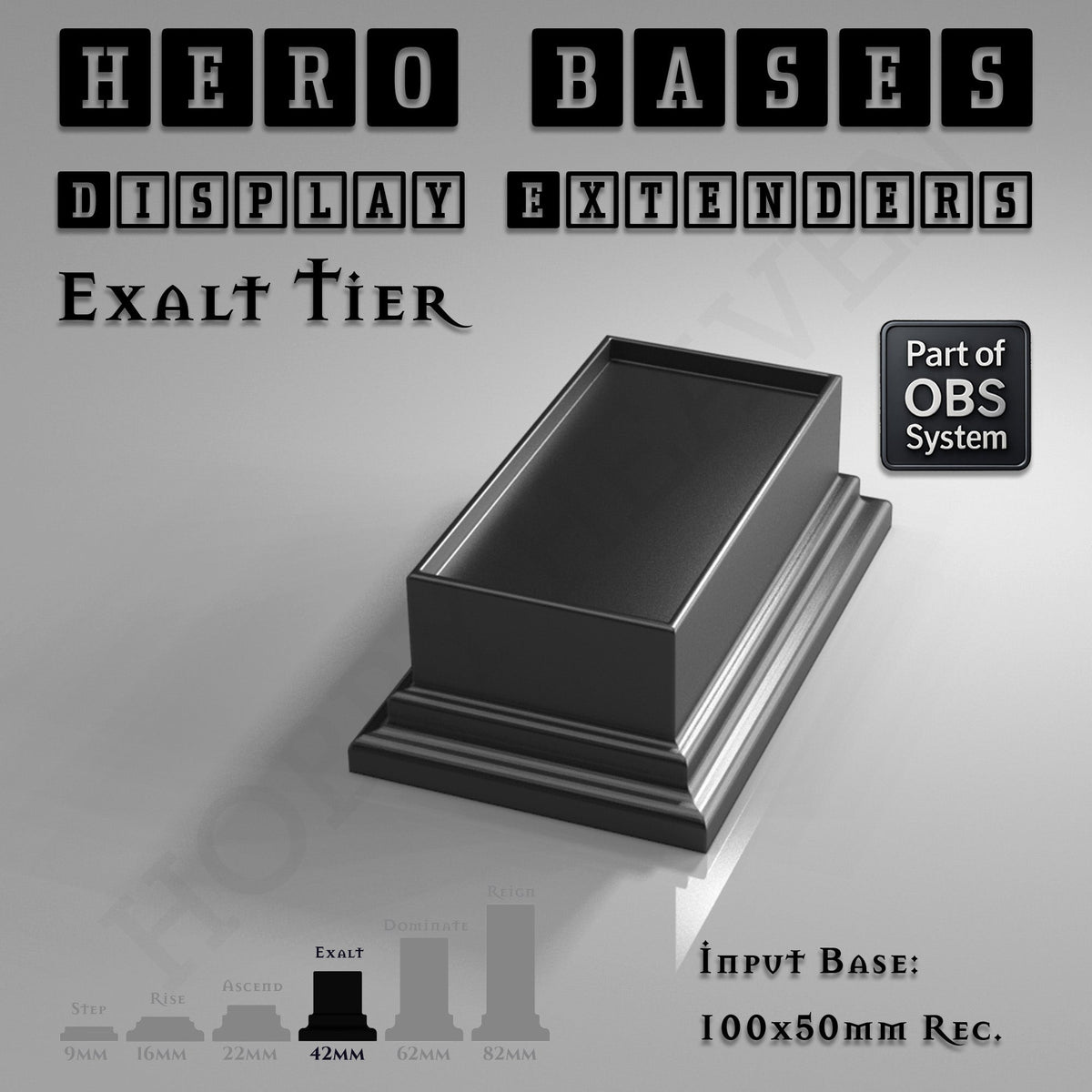 Hero Bases Display Extenders | Squares and Rectangles | Convert Gaming Bases to Display Bases & Plinths