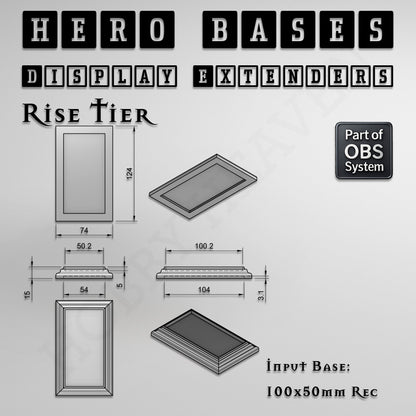 Hero Bases Display Extenders | Squares and Rectangles | Convert Gaming Bases to Display Bases & Plinths