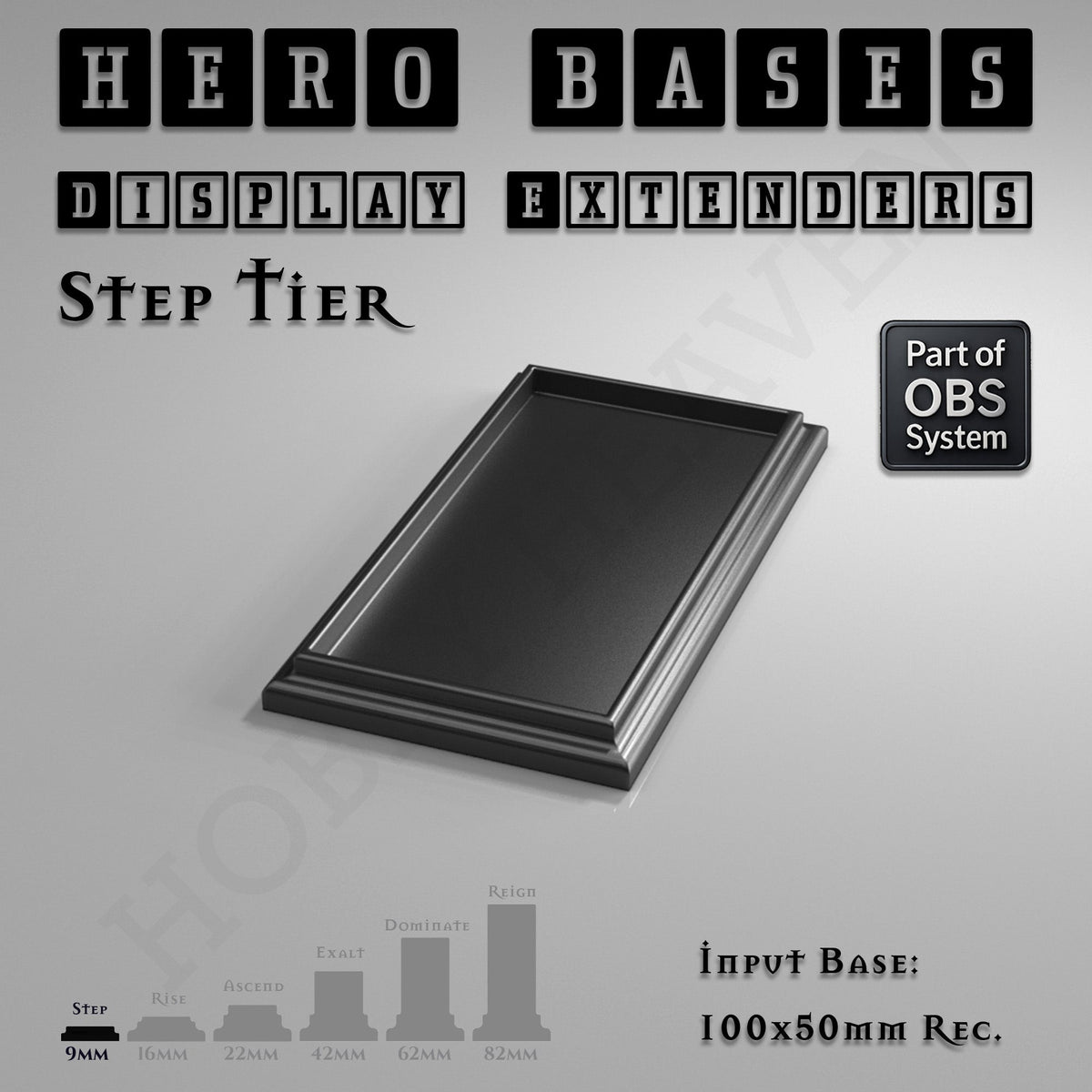Hero Bases Display Extenders | Squares and Rectangles | Convert Gaming Bases to Display Bases & Plinths