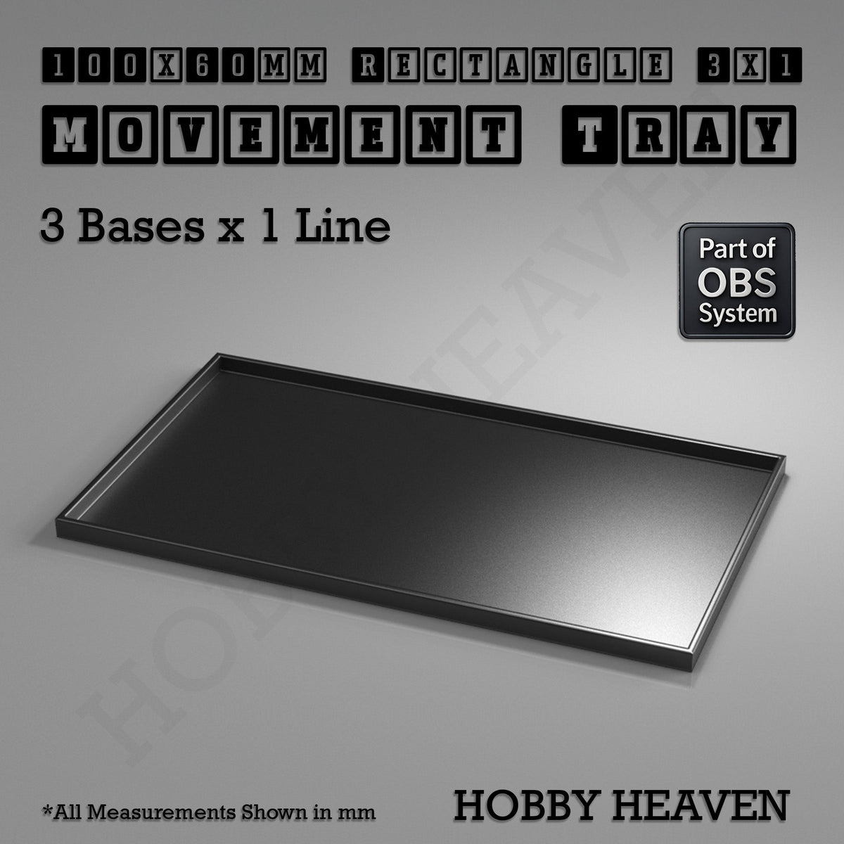 Rectangle Movement Trays | Cavalry & Monsters | 50×25-100×60mm | OBS System