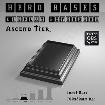 Hero Bases Display Extenders | Squares and Rectangles | Convert Gaming Bases to Display Bases & Plinths