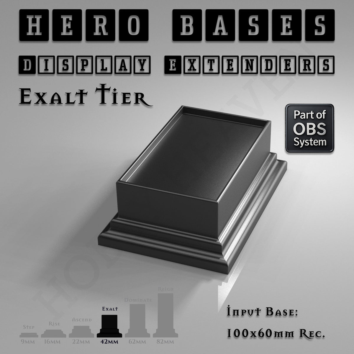 Hero Bases Display Extenders | Squares and Rectangles | Convert Gaming Bases to Display Bases & Plinths