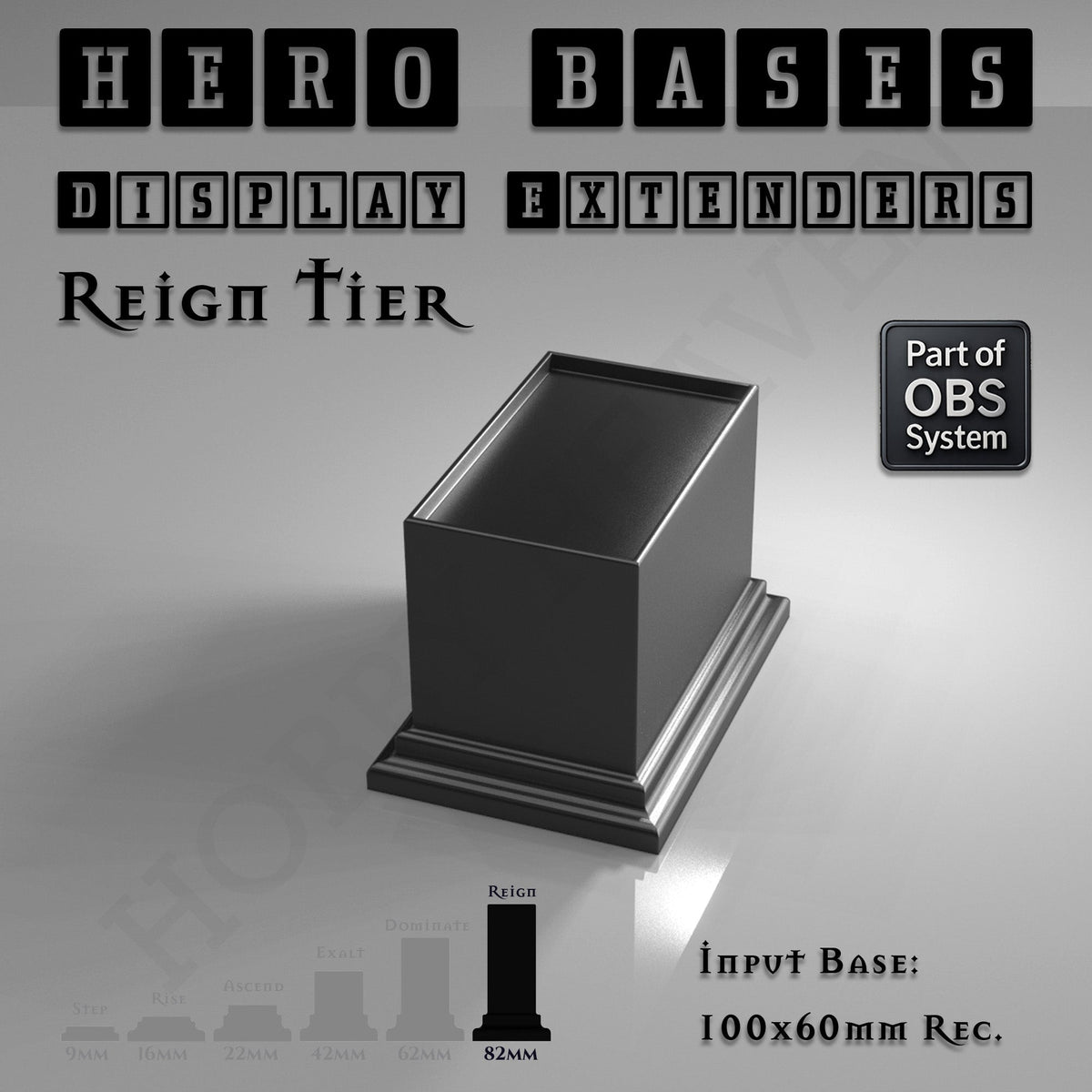 Hero Bases Display Extenders | Squares and Rectangles | Convert Gaming Bases to Display Bases & Plinths