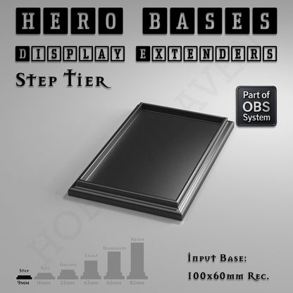 Hero Bases Display Extenders | Squares and Rectangles | Convert Gaming Bases to Display Bases & Plinths