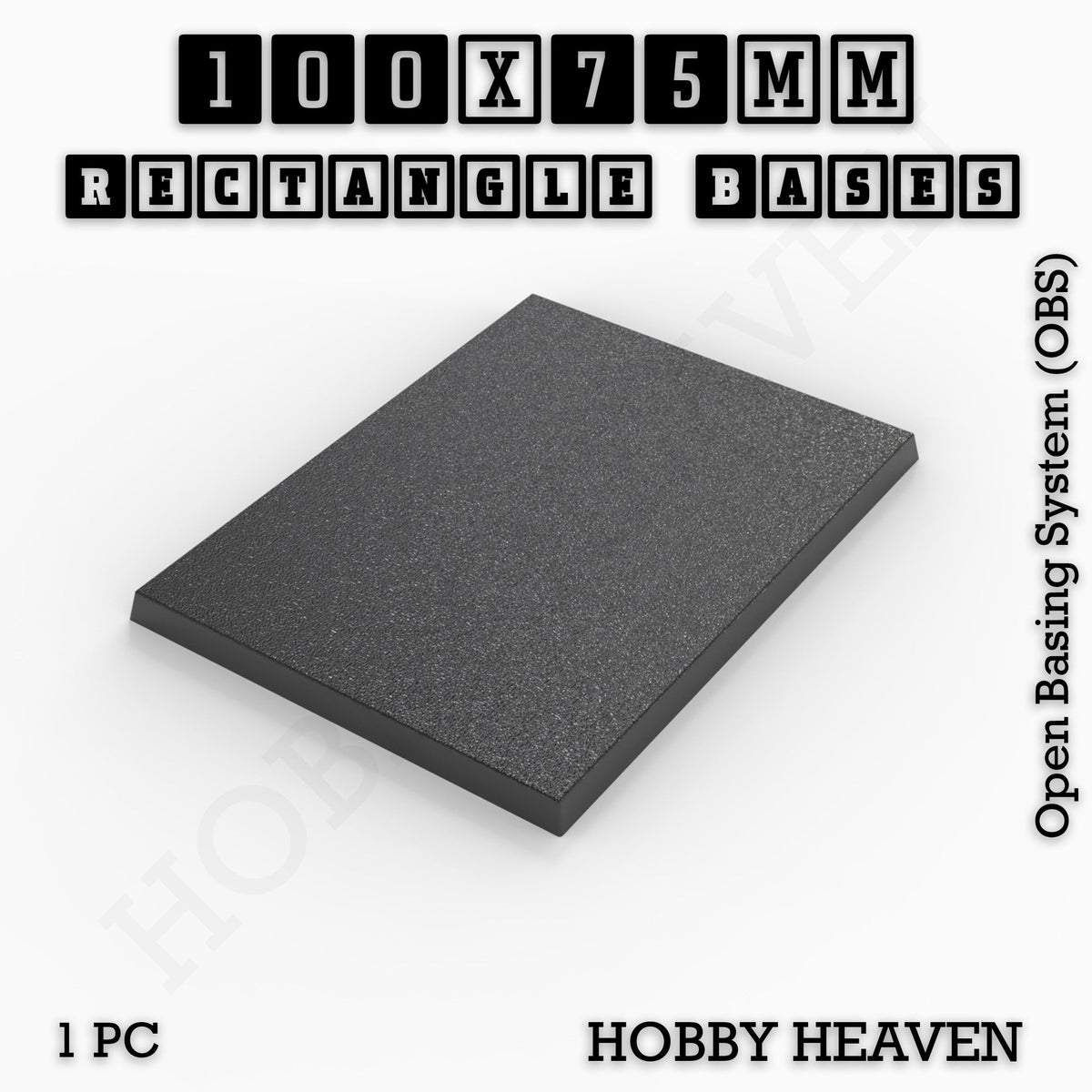 Rectangle Bases Medium Sizes - 75x30mm to 125x40mm and up to 100x90mm Wide - 3D Print Tabletop Games