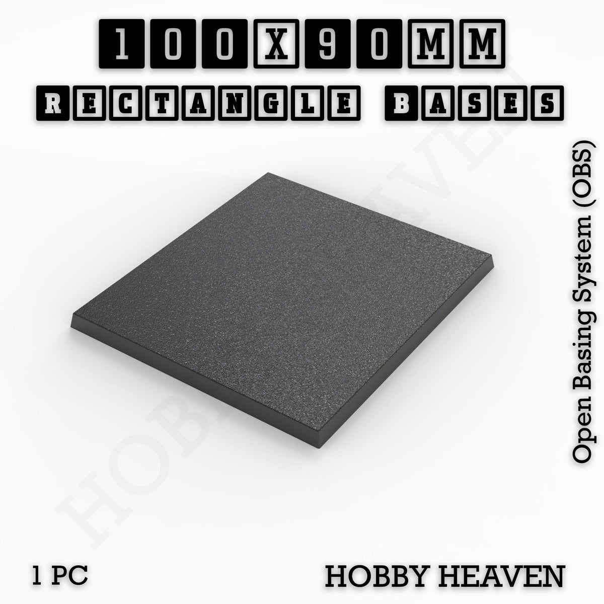 Rectangle Bases Medium Sizes - 75x30mm to 125x40mm and up to 100x90mm Wide - 3D Print Tabletop Games