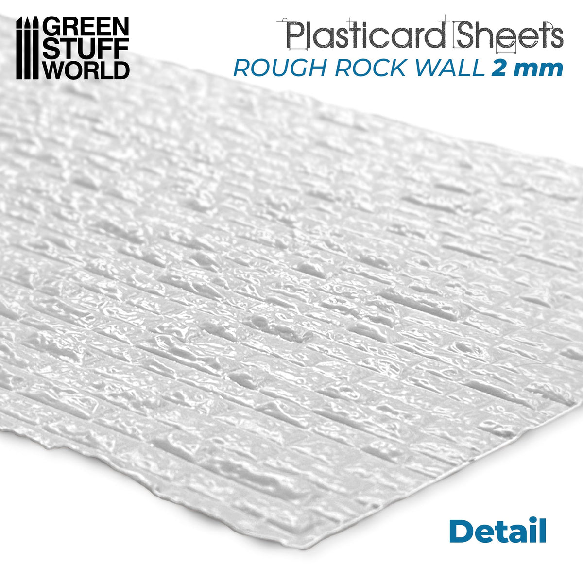 Textured Styrene Plasticard Sheet - Rock Wall Rough | Green Stuff World
