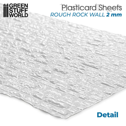 Textured Styrene Plasticard Sheet - Rock Wall Rough | Green Stuff World