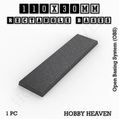 Rectangle Bases Medium Sizes - 75x30mm to 125x40mm and up to 100x90mm Wide - 3D Print Tabletop Games