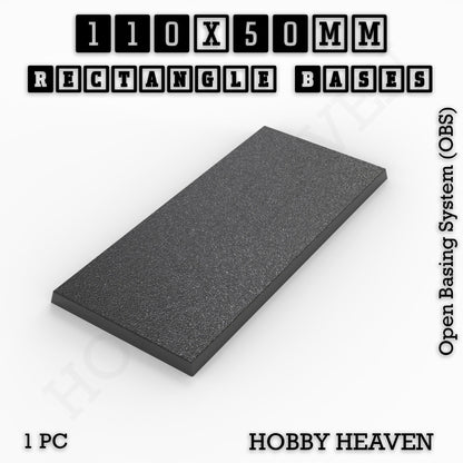 Rectangle Bases Medium Sizes - 75x30mm to 125x40mm and up to 100x90mm Wide - 3D Print Tabletop Games