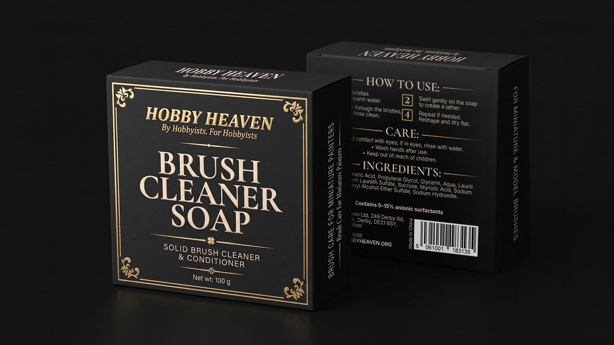Hobby Heaven Brush Cleaner Soap 100g — Solid Brush Cleaner & Conditioner with Silicone Pad Lid