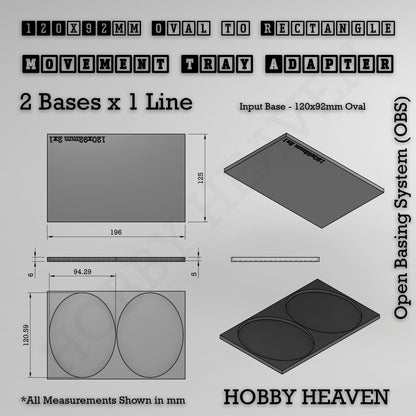 Oval to Rectangle Movement Tray Adapters