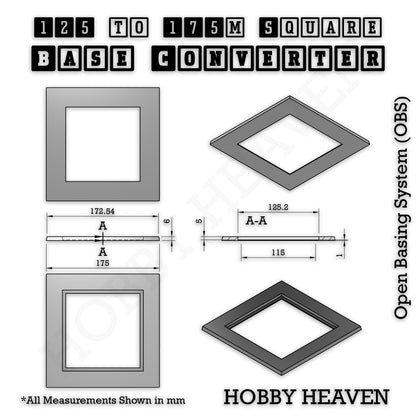 Square to Square Base Converters 3D Print Full Range