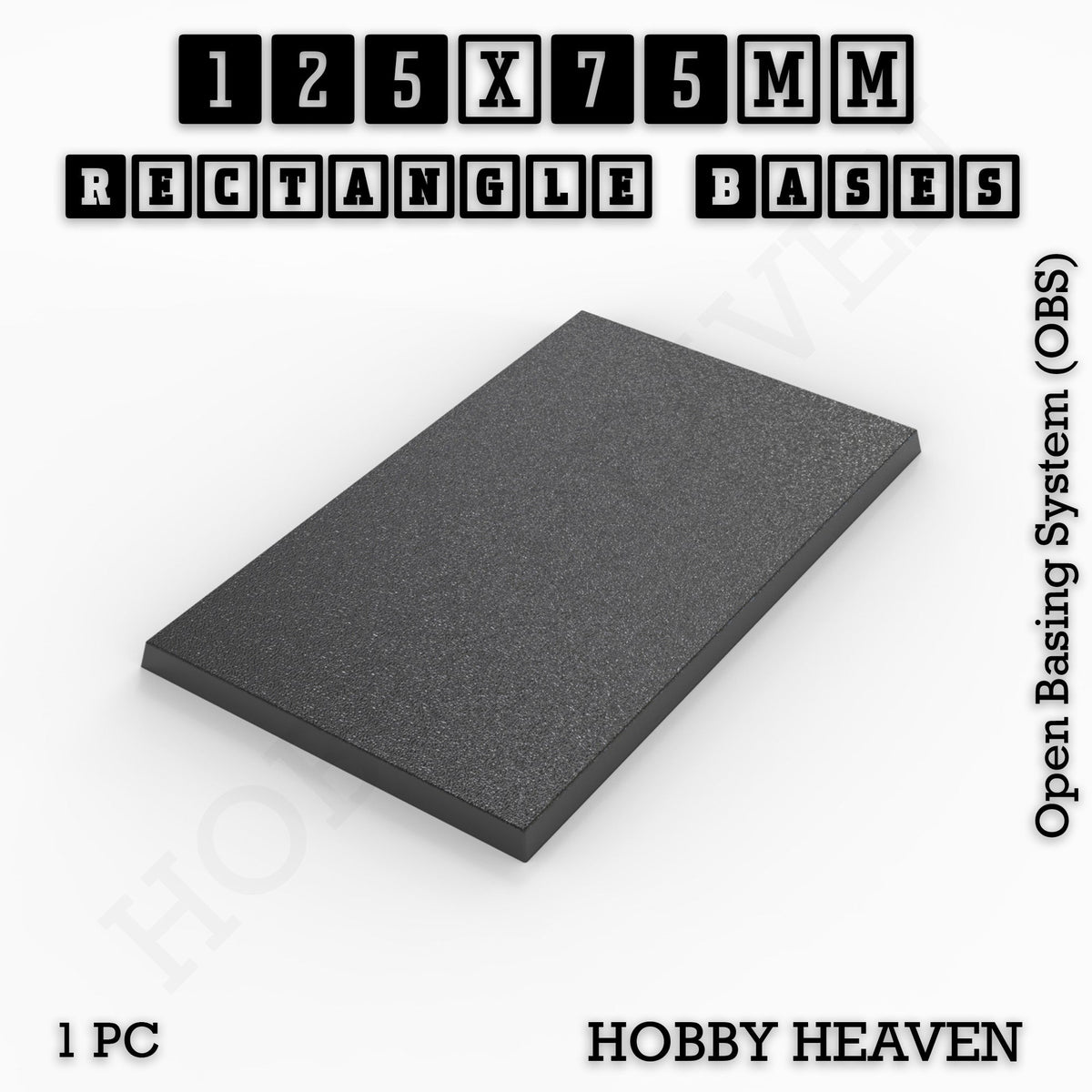 Rectangle Bases Range Sizes - 125x50mm to 200x175mm Large Sizes 3d Print Full Range Tabletop Games