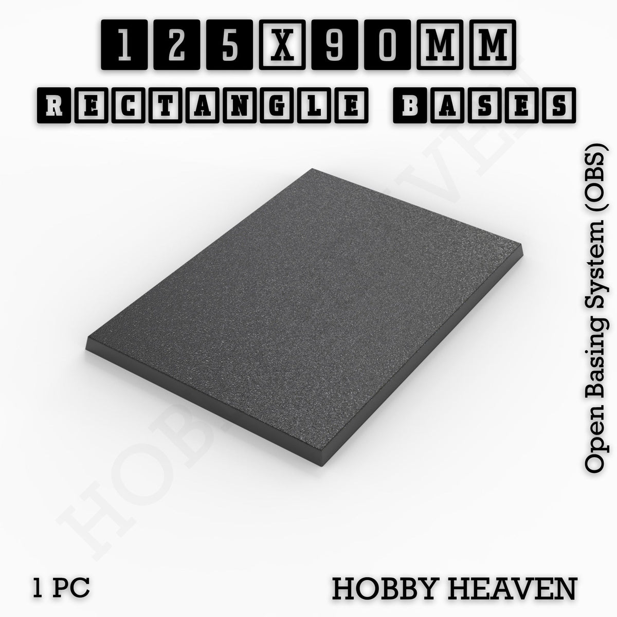 Rectangle Bases Range Sizes - 125x50mm to 200x175mm Large Sizes 3d Print Full Range Tabletop Games