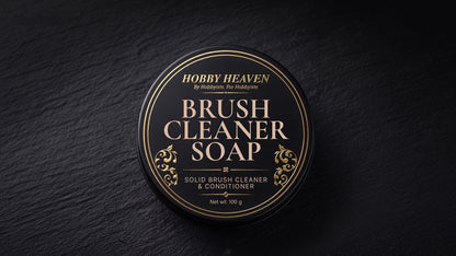 Hobby Heaven Brush Cleaner Soap 100g — Solid Brush Cleaner & Conditioner with Silicone Pad Lid